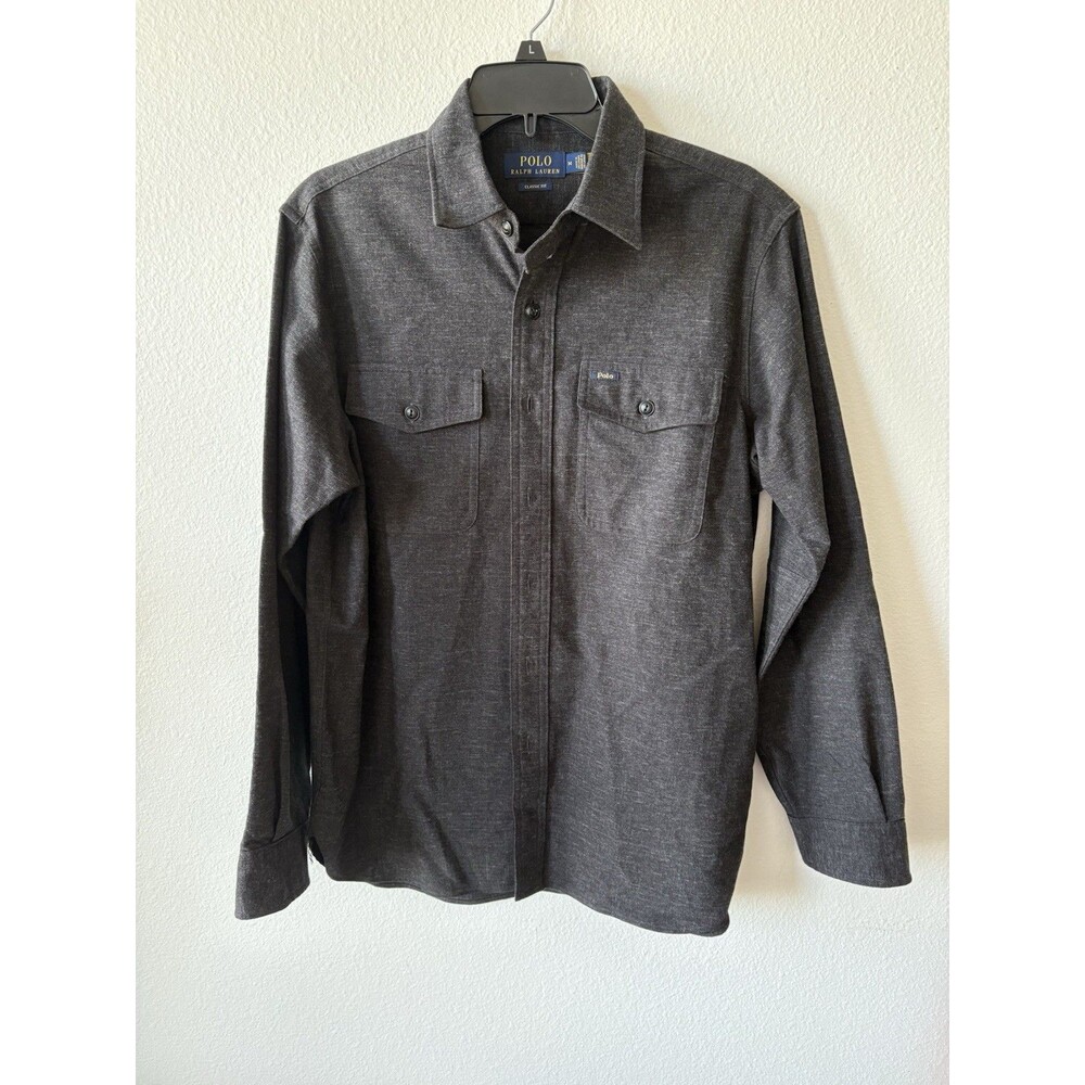 Polo Ralph Lauren Men's Long Sleeve Button-Up Work shirt Size Medium Grey